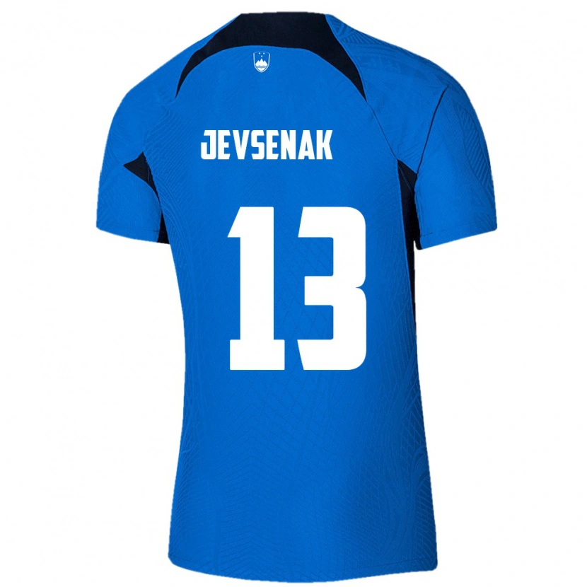 Danxen Pánské Slovinsko Florjan Jevsenak #13 Modrá Bílá Daleko Hráčské Dresy 26-28 Dres