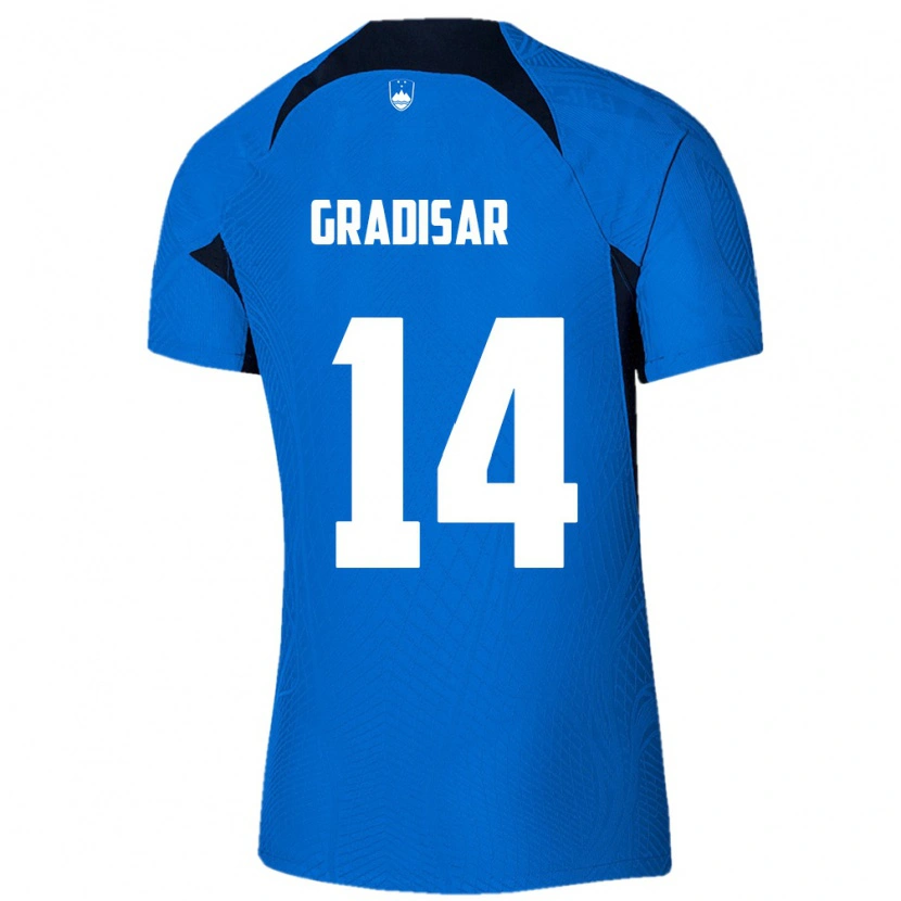 Danxen Pánské Slovinsko Nejc Gradisar #14 Modrá Bílá Daleko Hráčské Dresy 26-28 Dres