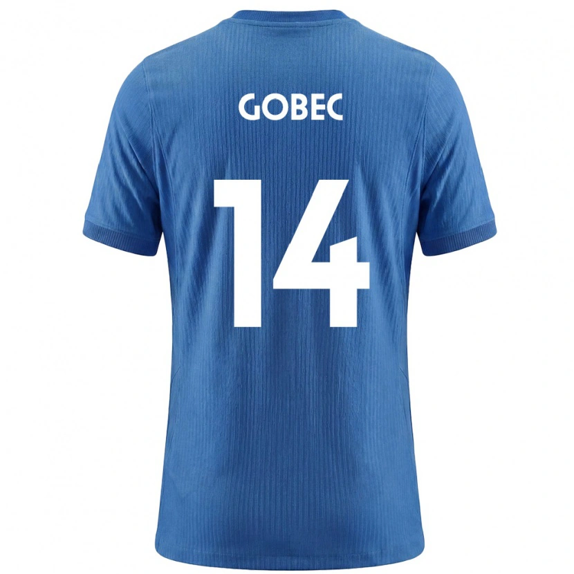 Danxen Pánské Slovinsko Stijan Gobec #14 Modrá Bílá Daleko Hráčské Dresy 26-28 Dres