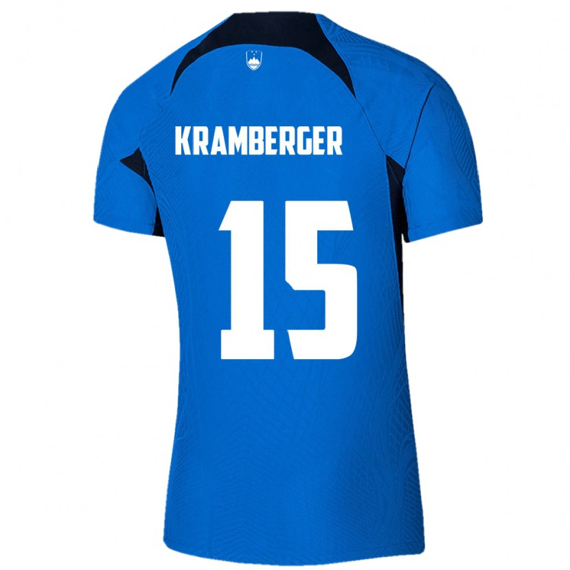Danxen Pánské Slovinsko Mark Kramberger #15 Modrá Bílá Daleko Hráčské Dresy 26-28 Dres