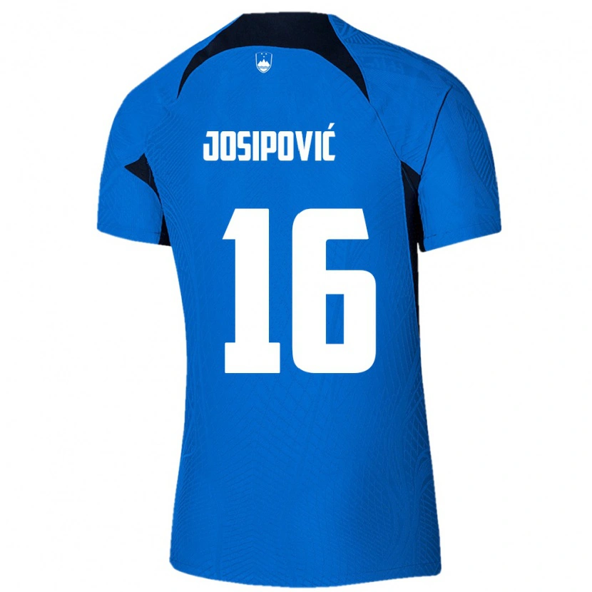 Danxen Pánské Slovinsko Aleksej Josipović #16 Modrá Bílá Daleko Hráčské Dresy 26-28 Dres