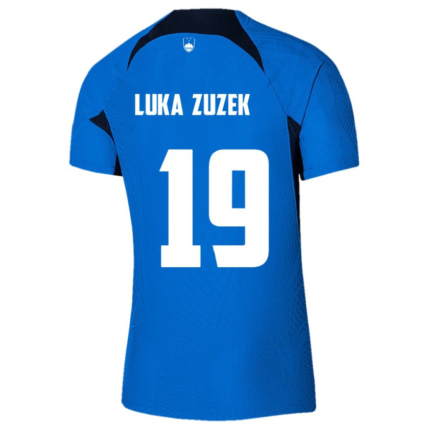 Danxen Pánské Slovinsko Zan Luka Zuzek #19 Modrá Bílá Daleko Hráčské Dresy 26-28 Dres