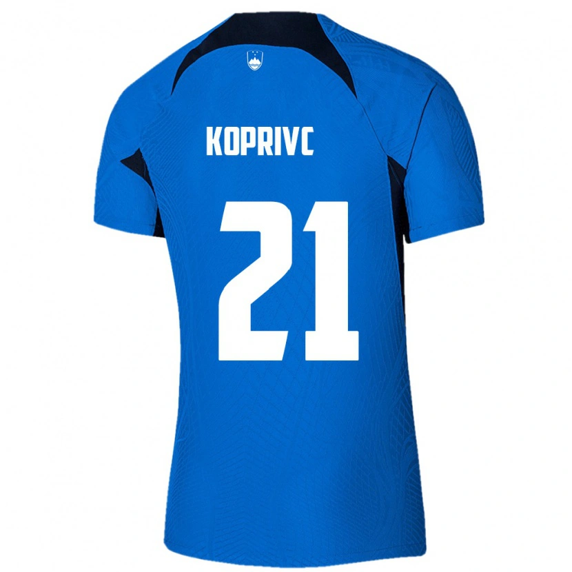 Danxen Pánské Slovinsko Anej Koprivc #21 Modrá Bílá Daleko Hráčské Dresy 26-28 Dres