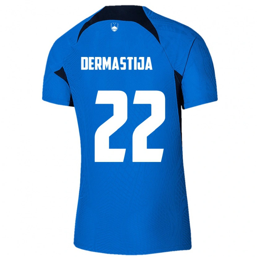 Danxen Pánské Slovinsko Nejc Dermastija #22 Modrá Bílá Daleko Hráčské Dresy 26-28 Dres