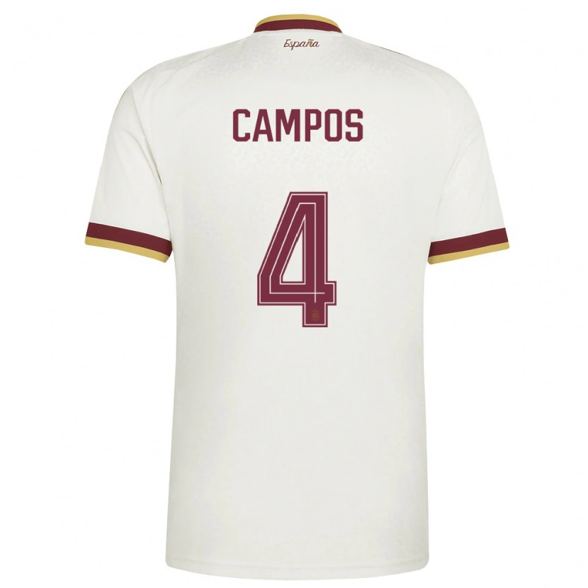 Danxen Pánské Španělsko Alex Campos #4 Smetanová Vínová Daleko Hráčské Dresy 26-28 Dres
