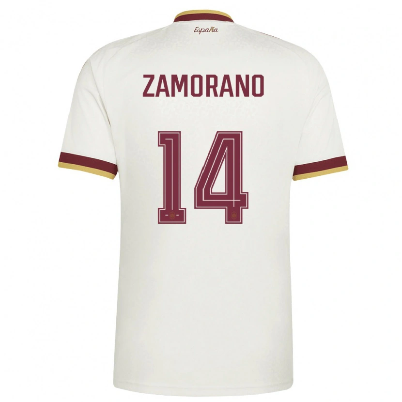 Danxen Pánské Španělsko Holmes Zamorano #14 Smetanová Vínová Daleko Hráčské Dresy 26-28 Dres