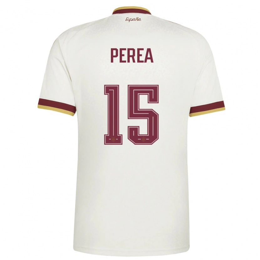 Danxen Pánské Španělsko Cristian Perea #15 Smetanová Vínová Daleko Hráčské Dresy 26-28 Dres
