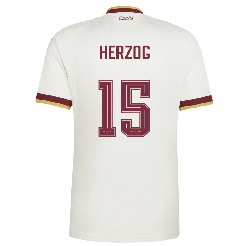 Danxen Pánské Španělsko Juanma Herzog #15 Smetanová Vínová Daleko Hráčské Dresy 26-28 Dres