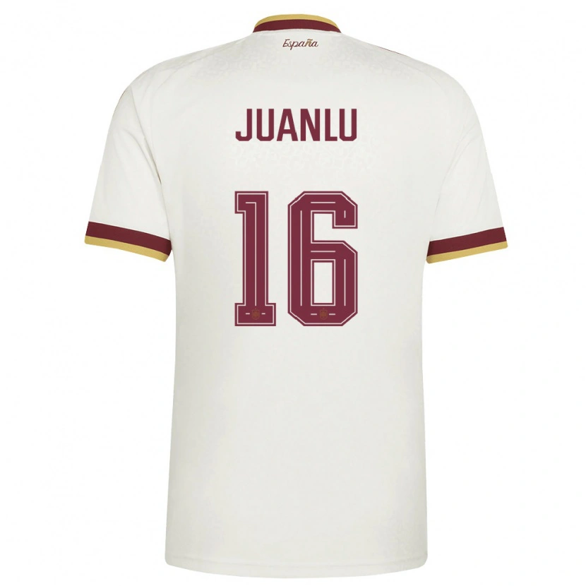 Danxen Pánské Španělsko Juanlu Sánchez #16 Smetanová Vínová Daleko Hráčské Dresy 26-28 Dres