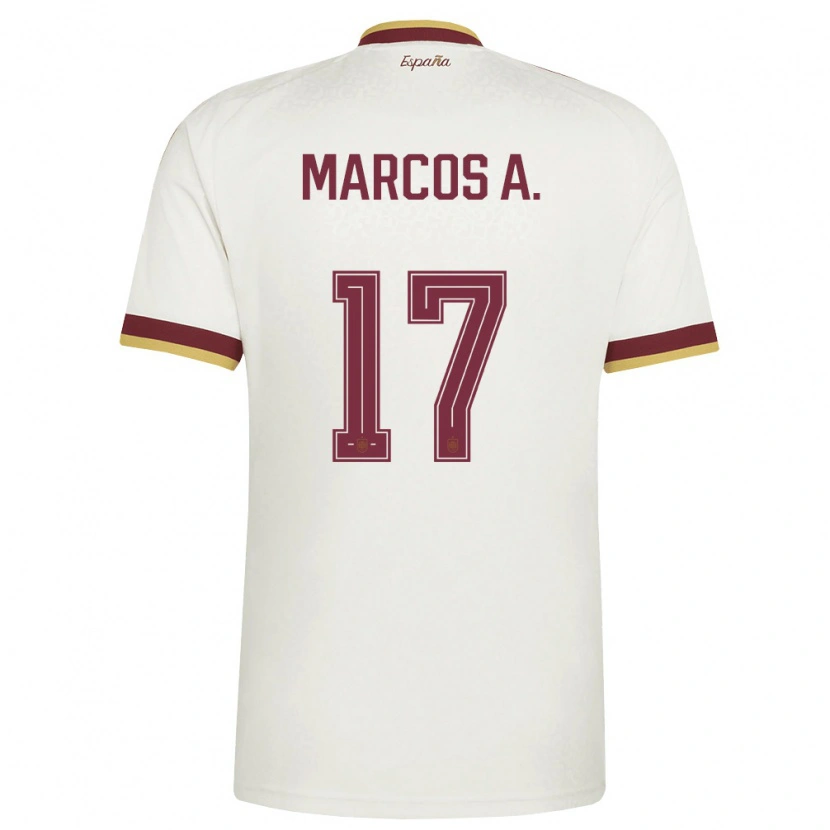 Danxen Pánské Španělsko Marcos Alonso #17 Smetanová Vínová Daleko Hráčské Dresy 26-28 Dres