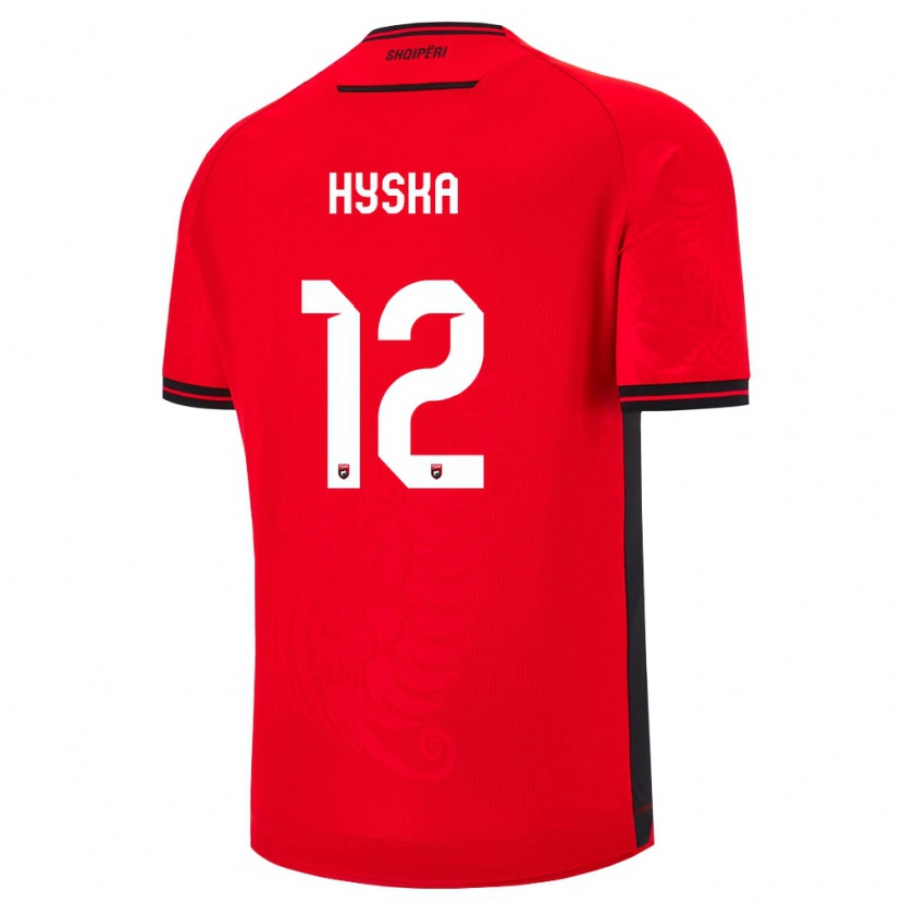 Danxen Dámské Albánie Antigona Hyska #12 Červená Černá Domů Hráčské Dresy 26-28 Dres