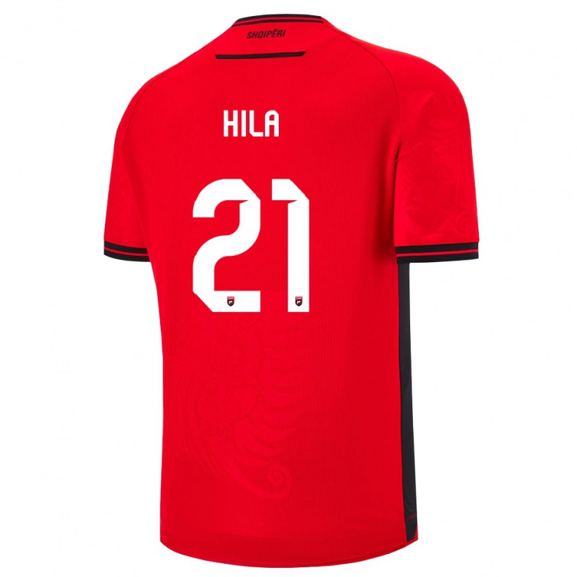 Danxen Dámské Albánie Alma Hila #21 Červená Černá Domů Hráčské Dresy 26-28 Dres