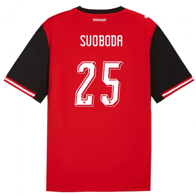 Danxen Dámské Rakousko Michael Svoboda #25 Černá Bílá Domů Hráčské Dresy 26-28 Dres