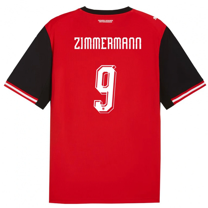 Danxen Dámské Rakousko Bernhard Zimmermann #9 Černá Bílá Domů Hráčské Dresy 26-28 Dres
