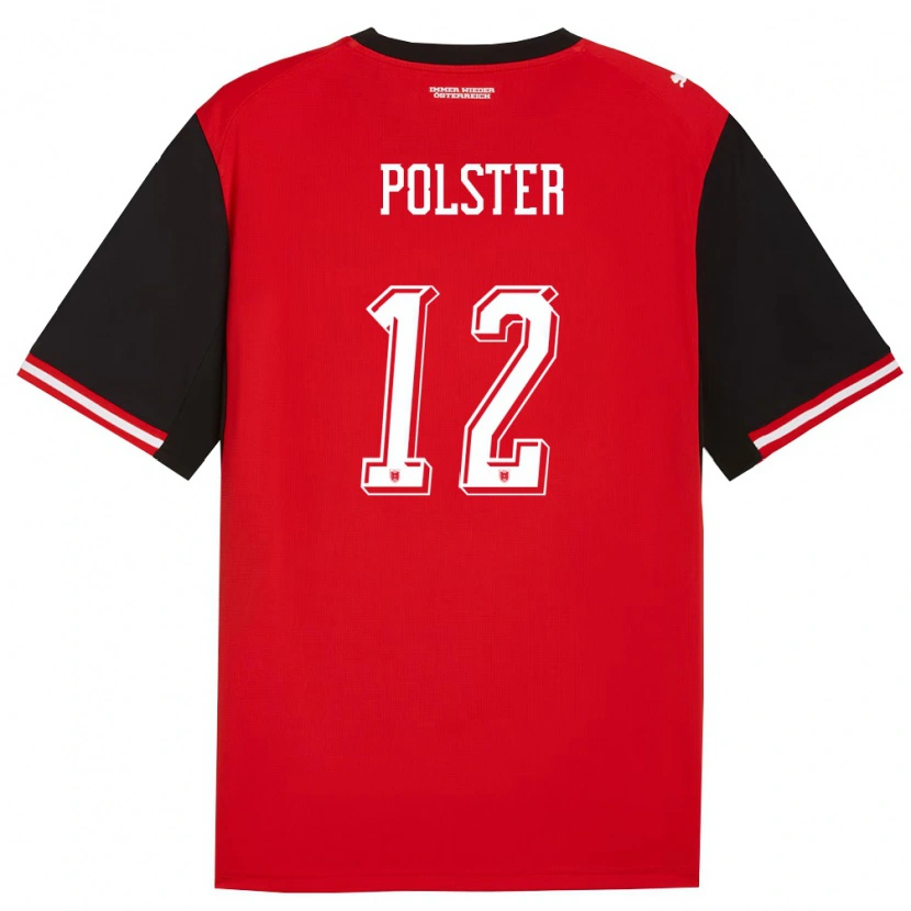 Danxen Dámské Rakousko Nikolas Polster #12 Černá Bílá Domů Hráčské Dresy 26-28 Dres