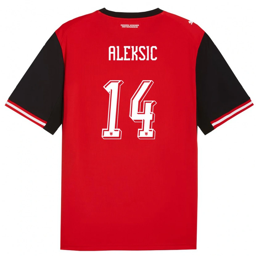 Danxen Dámské Rakousko Filip Aleksic #14 Černá Bílá Domů Hráčské Dresy 26-28 Dres