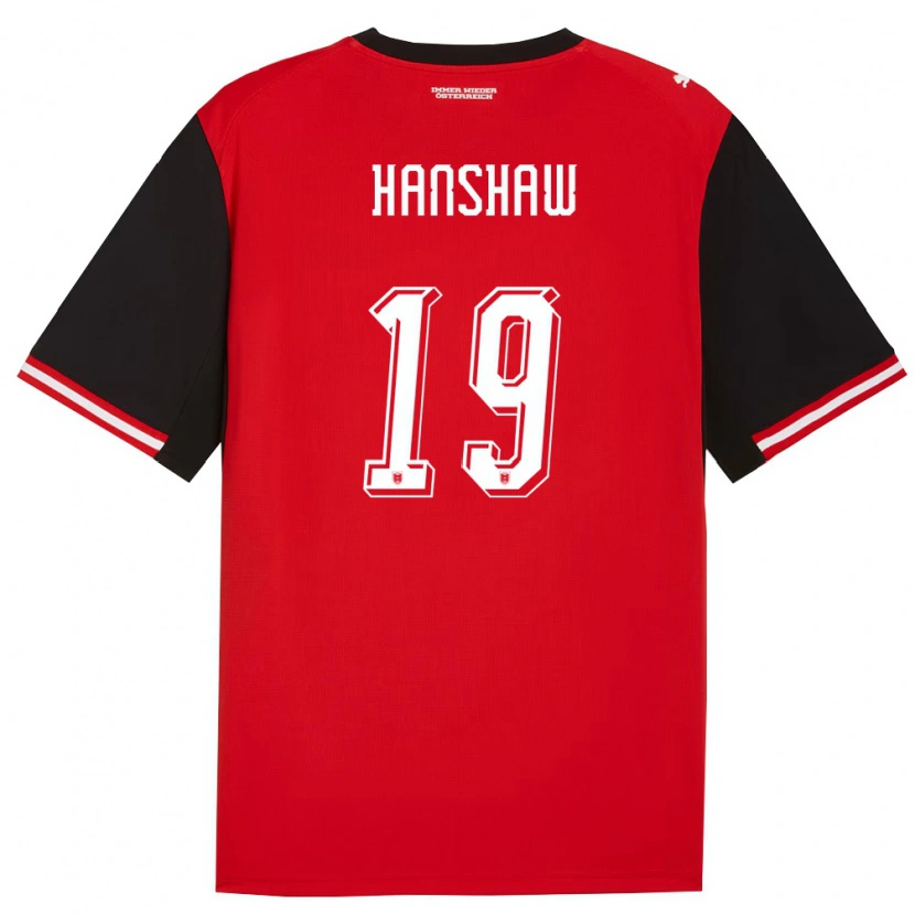 Danxen Dámské Rakousko Verena Hanshaw #19 Černá Bílá Domů Hráčské Dresy 26-28 Dres