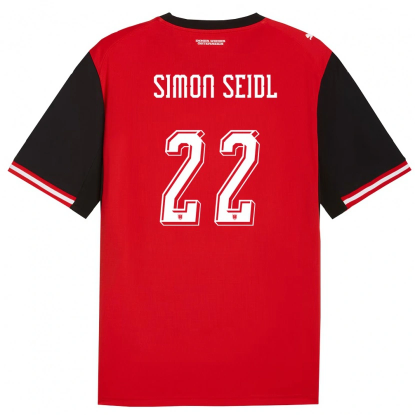 Danxen Dámské Rakousko Simon Seidl #22 Černá Bílá Domů Hráčské Dresy 26-28 Dres