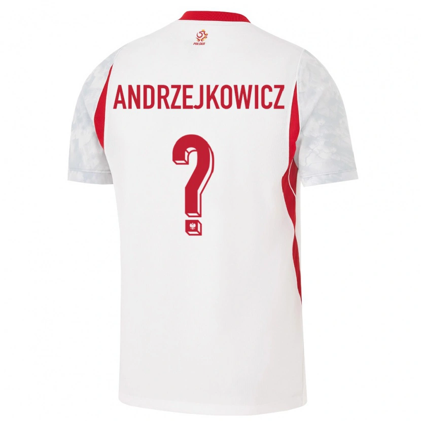 Danxen Dámské Polsko Mateusz Andrzejkowicz #0 Bílá Červená Šedá Domů Hráčské Dresy 26-28 Dres