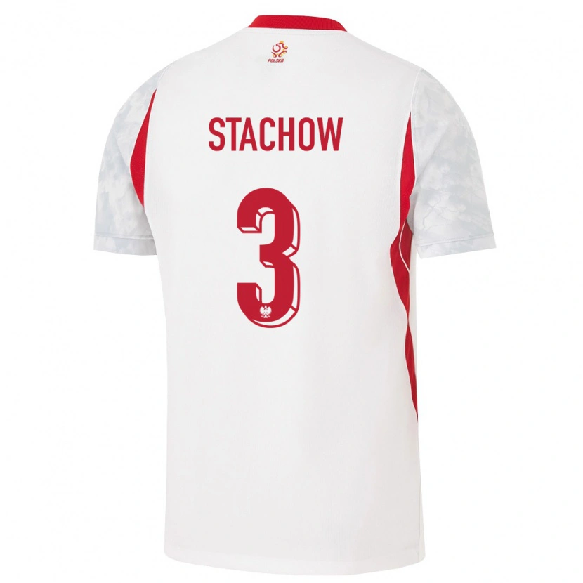 Danxen Dámské Polsko Patrick Stachow #3 Bílá Červená Šedá Domů Hráčské Dresy 26-28 Dres