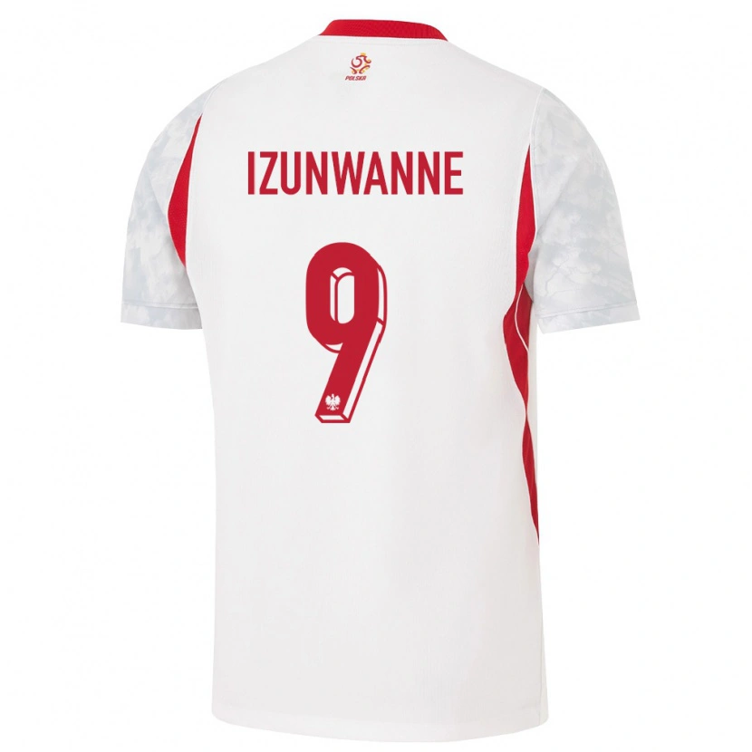 Danxen Dámské Polsko Michael Izunwanne #9 Bílá Červená Šedá Domů Hráčské Dresy 26-28 Dres