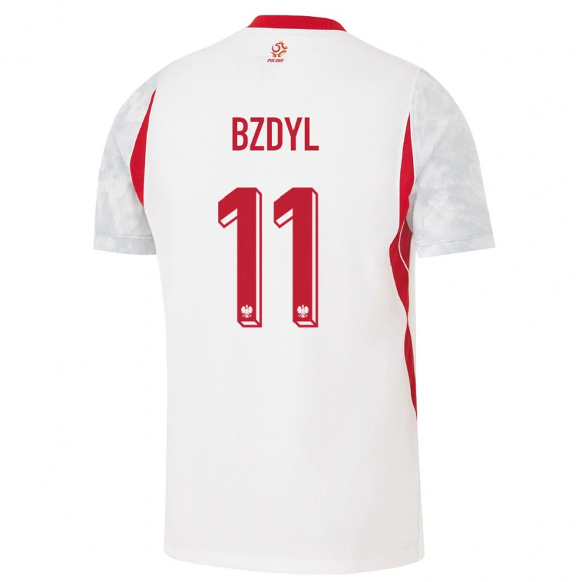 Danxen Dámské Polsko Fabian Bzdyl #11 Bílá Červená Šedá Domů Hráčské Dresy 26-28 Dres