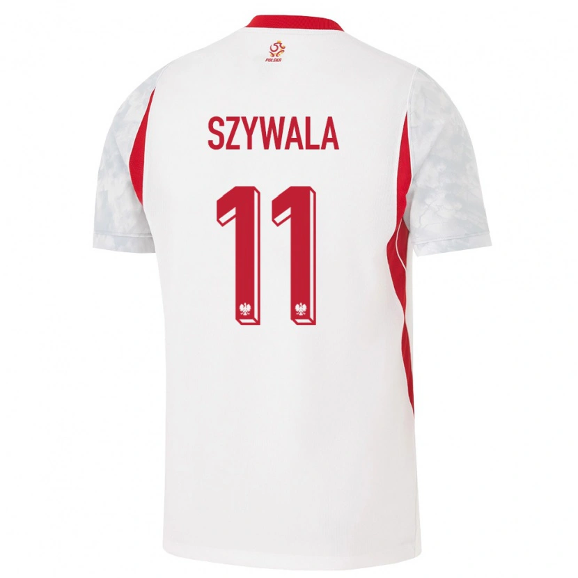 Danxen Dámské Polsko Bartosz Szywala #11 Bílá Červená Šedá Domů Hráčské Dresy 26-28 Dres