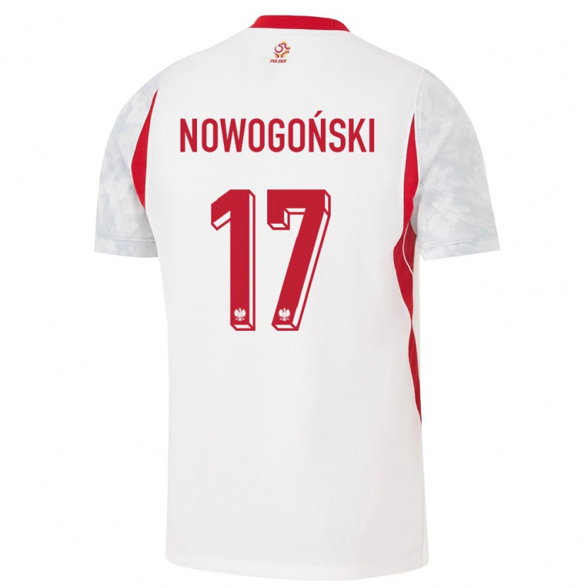 Danxen Dámské Polsko Kamil Nowogoński #17 Bílá Červená Šedá Domů Hráčské Dresy 26-28 Dres