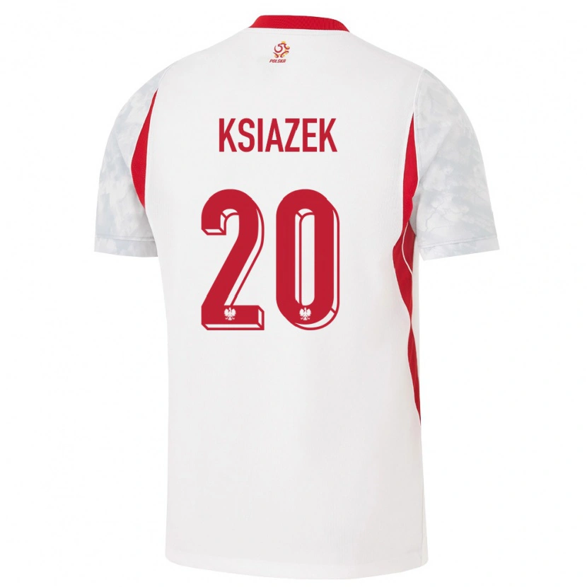 Danxen Dámské Polsko Mateusz Książek #20 Bílá Červená Šedá Domů Hráčské Dresy 26-28 Dres