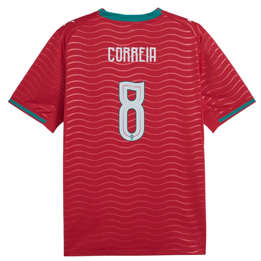 Danxen Dámské Portugalsko Rúben Correia #8 Červená Zelená Bílá Domů Hráčské Dresy 26-28 Dres