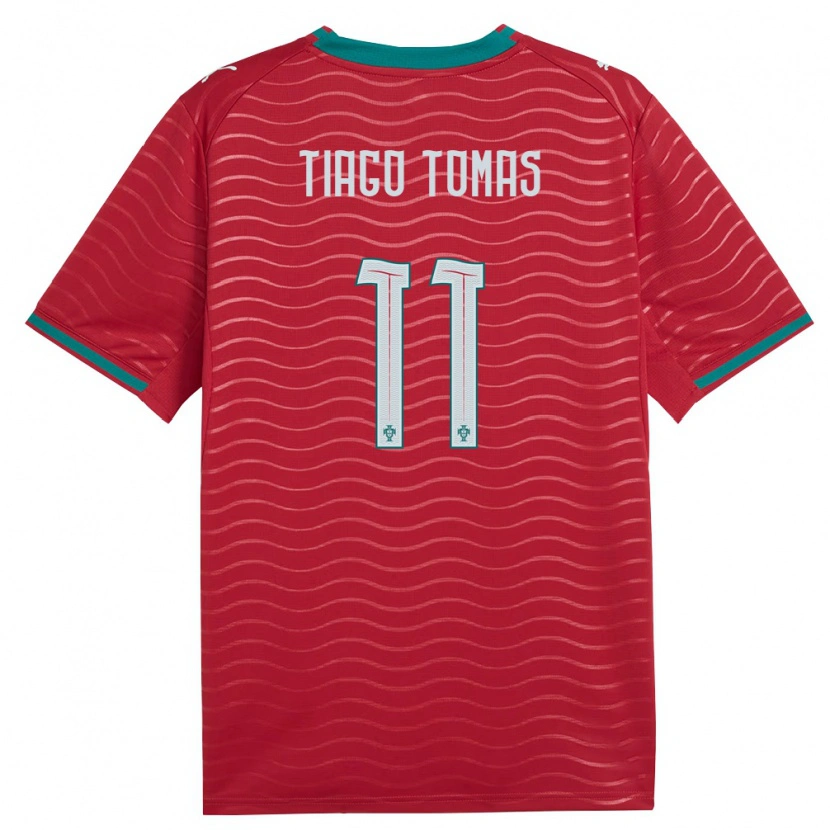 Danxen Dámské Portugalsko Tiago Tomás #11 Červená Zelená Bílá Domů Hráčské Dresy 26-28 Dres