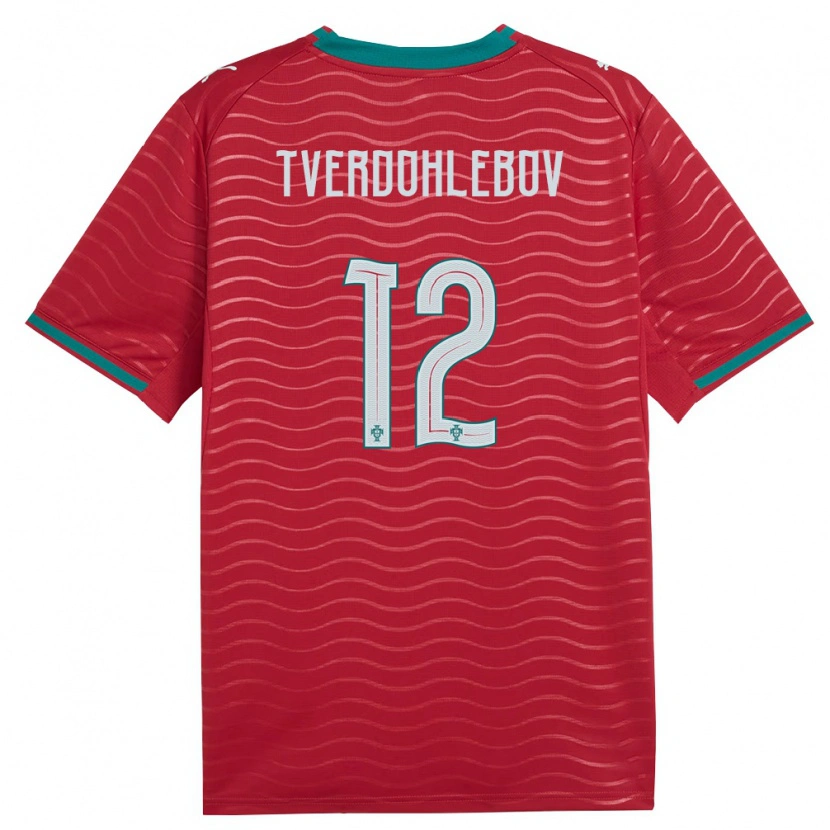 Danxen Dámské Portugalsko Alex Tverdohlebov #12 Červená Zelená Bílá Domů Hráčské Dresy 26-28 Dres