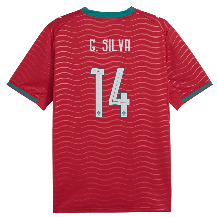 Danxen Dámské Portugalsko Gonçalo Silva #14 Červená Zelená Bílá Domů Hráčské Dresy 26-28 Dres