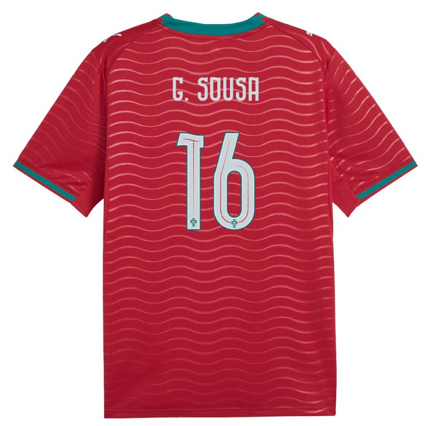 Danxen Dámské Portugalsko Gonçalo Sousa #16 Červená Zelená Bílá Domů Hráčské Dresy 26-28 Dres