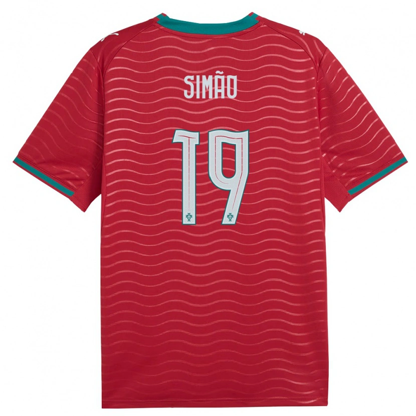 Danxen Dámské Portugalsko Martim Simão #19 Červená Zelená Bílá Domů Hráčské Dresy 26-28 Dres