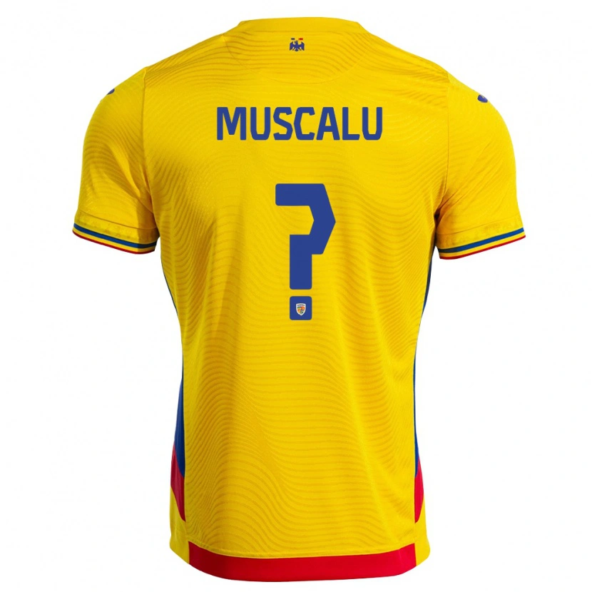 Danxen Dámské Rumunsko Ionuț Muscalu #0 Žlutá Červená Domů Hráčské Dresy 26-28 Dres