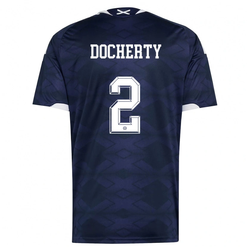 Danxen Dámské Skotsko Nicola Docherty #2 Námořnická Bílá Domů Hráčské Dresy 26-28 Dres