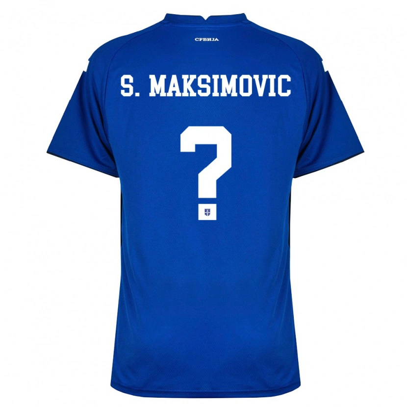 Danxen Dámské Srbsko Strahinja Maksimovic #0 Námořnická Červená Domů Hráčské Dresy 26-28 Dres
