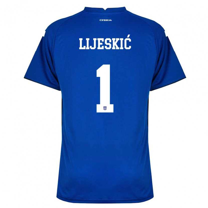 Danxen Dámské Srbsko Luka Lijeskic #1 Námořnická Červená Domů Hráčské Dresy 26-28 Dres