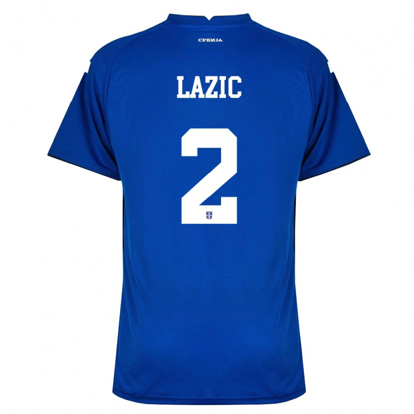 Danxen Dámské Srbsko Uros Lazic #2 Námořnická Červená Domů Hráčské Dresy 26-28 Dres