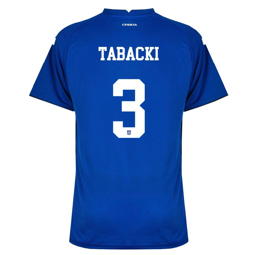 Danxen Dámské Srbsko Milos Tabacki #3 Námořnická Červená Domů Hráčské Dresy 26-28 Dres
