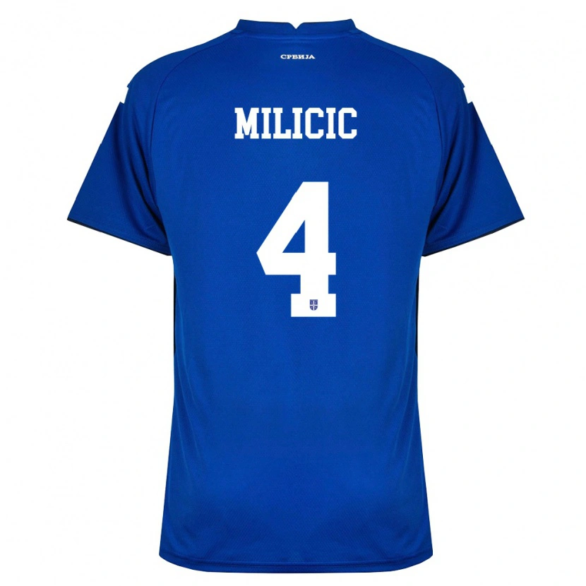 Danxen Dámské Srbsko Nikola Milicic #4 Námořnická Červená Domů Hráčské Dresy 26-28 Dres