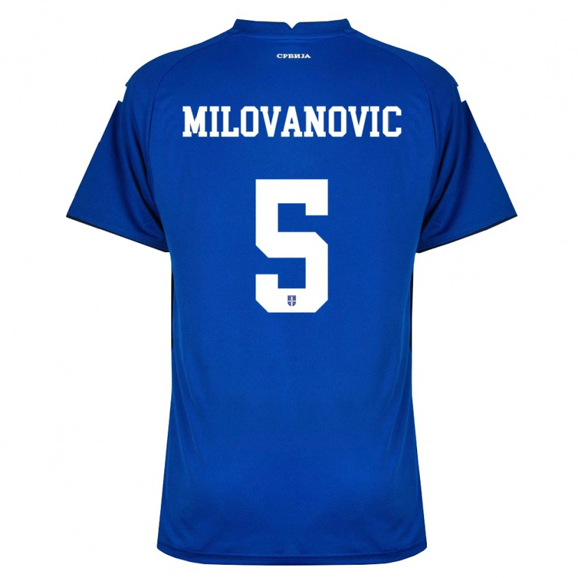 Danxen Dámské Srbsko Mateja Milovanovic #5 Námořnická Červená Domů Hráčské Dresy 26-28 Dres