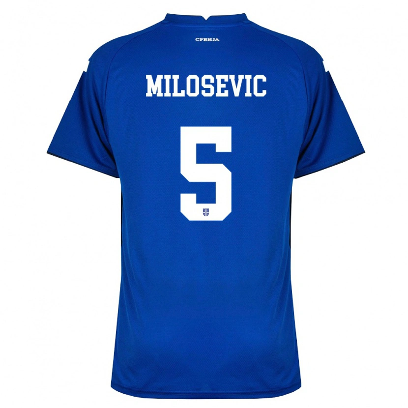 Danxen Dámské Srbsko Jovan Milosevic #5 Námořnická Červená Domů Hráčské Dresy 26-28 Dres