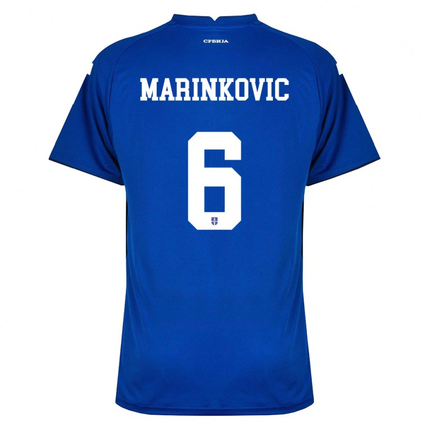 Danxen Dámské Srbsko Vojin Marinkovic #6 Námořnická Červená Domů Hráčské Dresy 26-28 Dres