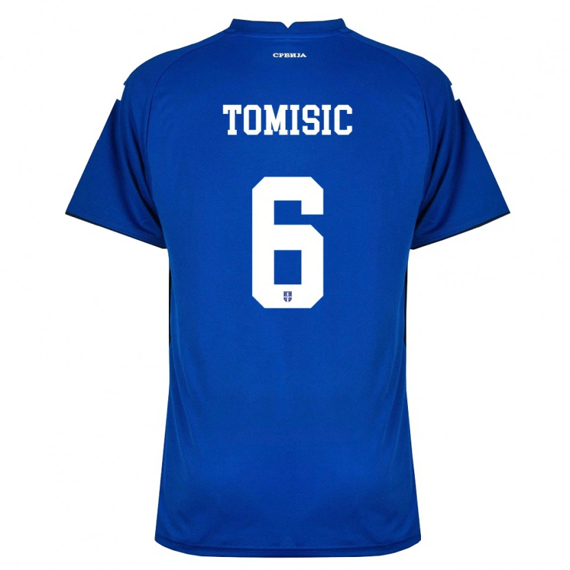 Danxen Dámské Srbsko Vukasin Tomisic #6 Námořnická Červená Domů Hráčské Dresy 26-28 Dres