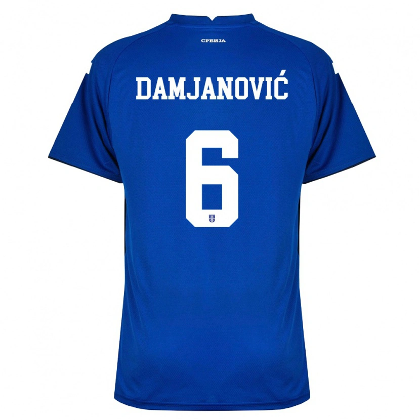 Danxen Dámské Srbsko Nevena Damjanovic #6 Námořnická Červená Domů Hráčské Dresy 26-28 Dres