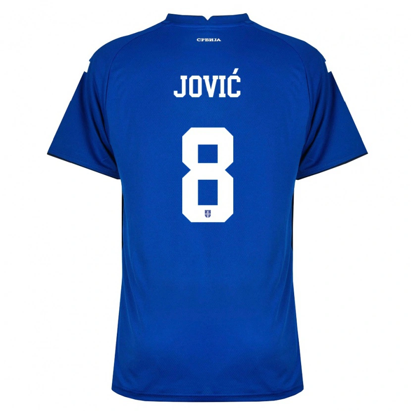 Danxen Dámské Srbsko Luka Jović #8 Námořnická Červená Domů Hráčské Dresy 26-28 Dres