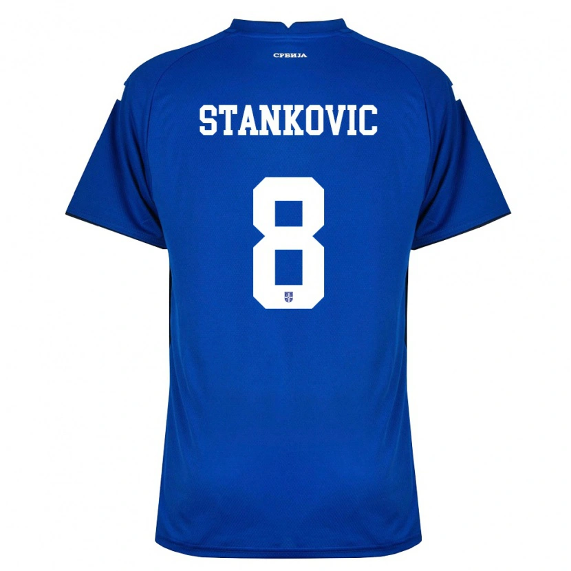 Danxen Dámské Srbsko Nikola Stankovic #8 Námořnická Červená Domů Hráčské Dresy 26-28 Dres