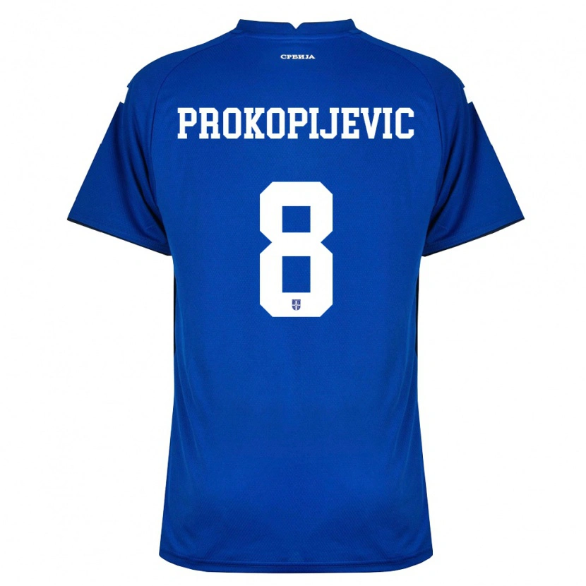 Danxen Dámské Srbsko Mateja Prokopijevic #8 Námořnická Červená Domů Hráčské Dresy 26-28 Dres